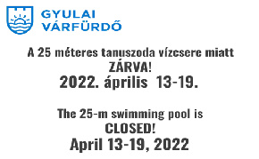 Gyulai Várfürdő - 25 méteres tanuszoda vízcsere